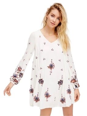 Free People Embroidered Floral Oxford Dress